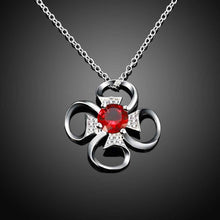 best friends silver plated pendants Fourth flower buckle collier femme ruby jewelry181 ELY