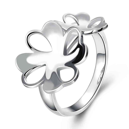 best friends silver ring Flower size anel de ouro bijouterie 745 ELY