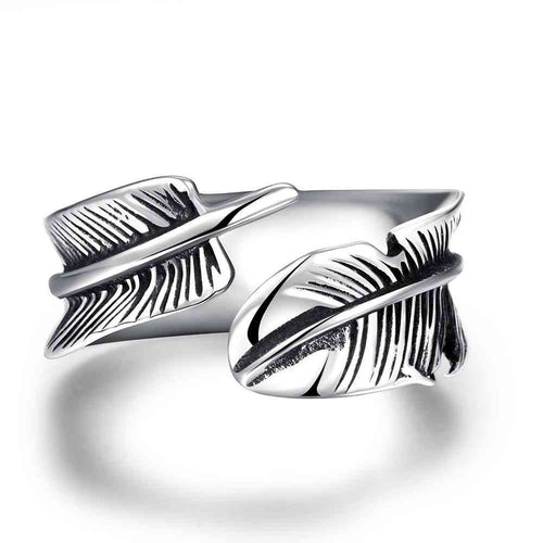 best friends stainless steel ring Feather aliancas Gift for her MAYAR241 ELY