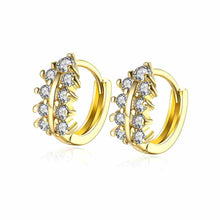 exo 18K Gold Plating earring Three rows crystal clip cufflinks jewelry 375 ELY