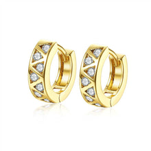 exo 18K Gold Plating earring Three rows crystal clip cufflinks jewelry 375 ELY