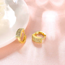 exo 18K Gold Plating earring Three rows crystal clip cufflinks jewelry 375 ELY