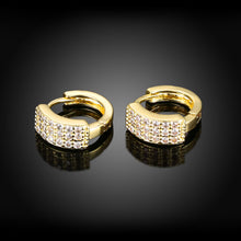 exo 18K Gold Plating earring Three rows crystal clip cufflinks jewelry 375 ELY