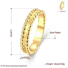 exo 18K Gold Plating rings thin beads anel masculino men jewelry ELY