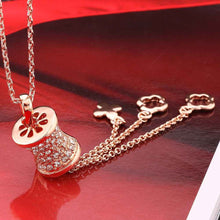 exo 18K Gold Plating statement necklace three line rose golden collares Elegant 95 ELY