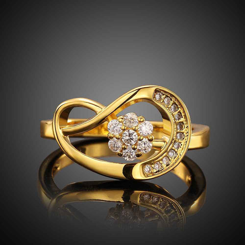 exo 18K Gold Plated rings crystal flower anel masculino Elegant SKGR 65 ELY
