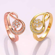 exo 18K Gold Plated rings crystal flower anel masculino Elegant SKGR 65 ELY