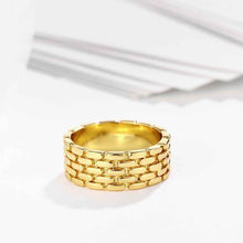 exo 18k gold plated engagement ring Round drum anel margarida ELY