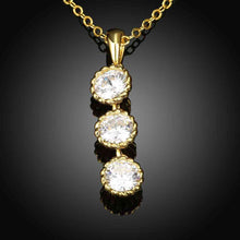 exo 18k gold plated necklace women Three Crystal collier femme love SKGN121 ELY