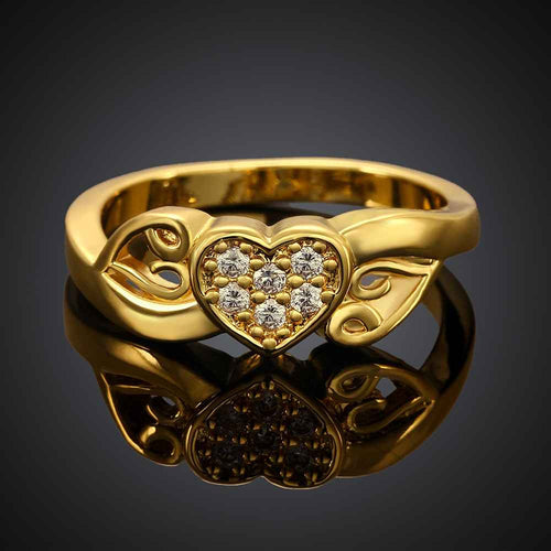 exo 18k gold plated wedding rings insets heart anillos bear Gift for her SKGR 68 ELY