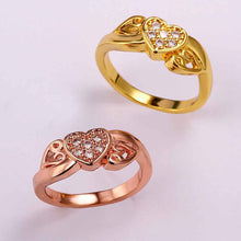 exo 18k gold plated wedding rings insets heart anillos bear Gift for her SKGR 68 ELY