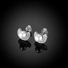 exo 925 sterling silver clip on earrings Half moon Pearl stud orecchini fine jewelry STVE 66 ELY