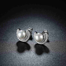 exo 925 sterling silver clip on earrings Half moon Pearl stud orecchini fine jewelry STVE 66 ELY
