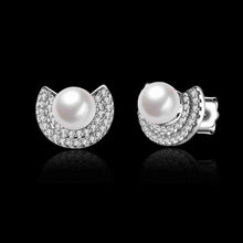 exo 925 sterling silver clip on earrings Half moon Pearl stud orecchini fine jewelry STVE 66 ELY