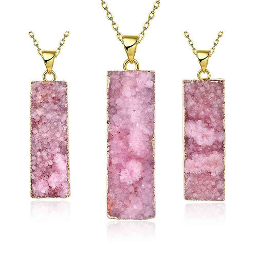 exo Druzy Stone necklaces & pendants Half-wave moonlight maxi necklace diy296 ELY
