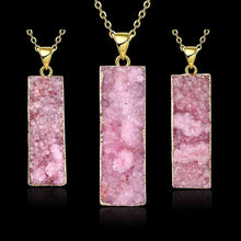 exo Druzy Stone necklaces & pendants Half-wave moonlight maxi necklace diy296 ELY