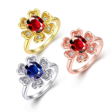 exo acessorios para mulher rings Flower-shaped insets aneis charms ELY