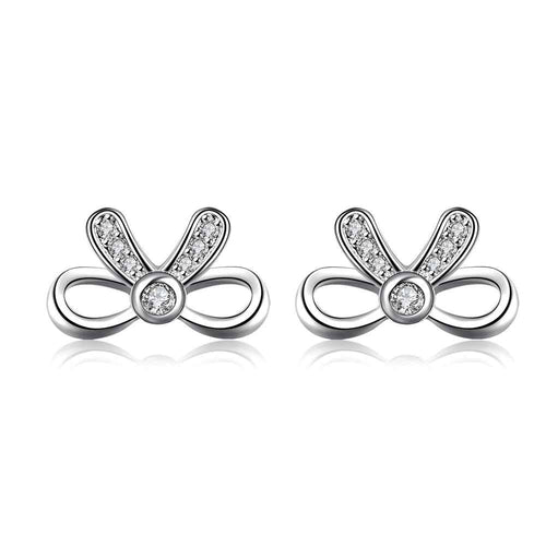 exo silver 925 earing Semi-hollow bow stud cuff Personalized ELY