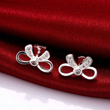 exo silver 925 earing Semi-hollow bow stud cuff Personalized ELY