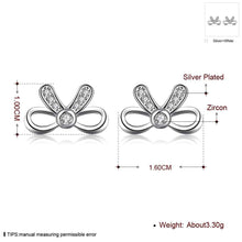 exo silver 925 earing Semi-hollow bow stud cuff Personalized ELY