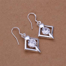 exo silver earrings Austria Crystal Square drop pendientes to us bear 278 ELY