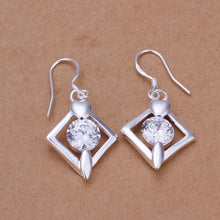 exo silver earrings Austria Crystal Square drop pendientes to us bear 278 ELY