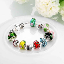 exo silver plated charm bracelet Multicolored beads one direction bijoux femme ELY