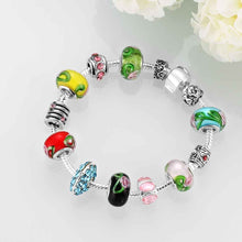 exo silver plated charm bracelet Multicolored beads one direction bijoux femme ELY