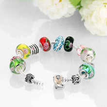 exo silver plated charm bracelet Multicolored beads one direction bijoux femme ELY