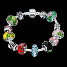 exo silver plated charm bracelet Multicolored beads one direction bijoux femme ELY