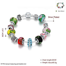 exo silver plated charm bracelet Multicolored beads one direction bijoux femme ELY
