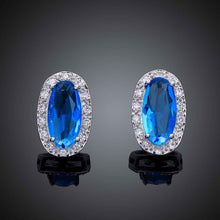 exo silver plated clip on earrings sapphire jewelry stud boucle doreille femme jewelry 393 ELY