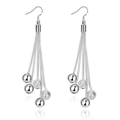 exo silver plated earings jewelry 5 Line Bead drop ear cuff bijoux 277 ELY