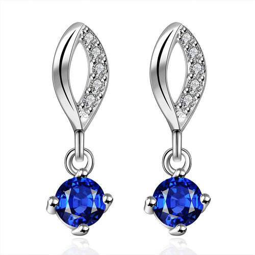 exo silver plated earrings Mouth blue stone stud brincos de festa accessories 15 ELY