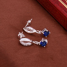 exo silver plated earrings Mouth blue stone stud brincos de festa accessories 15 ELY