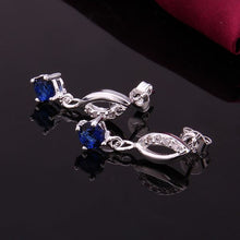exo silver plated earrings Mouth blue stone stud brincos de festa accessories 15 ELY