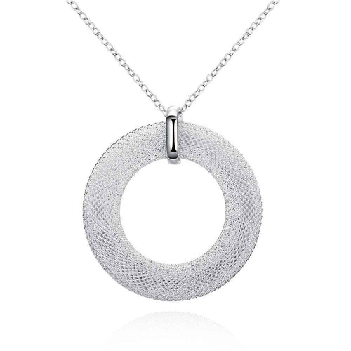 exo silver-plated pendant necklace Network Circle maxi colar jewelry display ELY