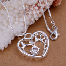 exo silver-plated pendant necklace inlaid stone heart-shaped bead necklace ruby jewelry ELY