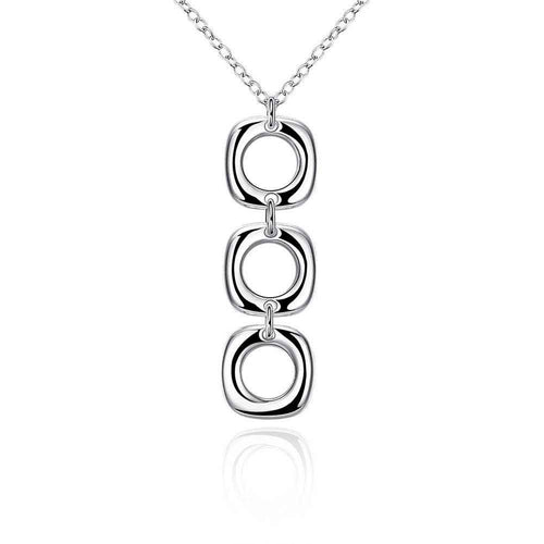 exo silver-plated pendants Three square collier femme Elegant ELY