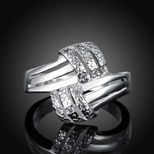 exo silver-plated rings Exquisite Crystal Paved aliancas jewelry ELY