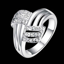 exo silver-plated rings Exquisite Crystal Paved aliancas jewelry ELY