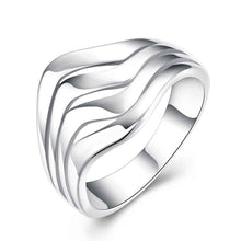 exo silver plated wedding ring Water Ripples aliancas accessories 34 ELY