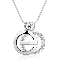exo silver women necklace Dual Circle collares mujer bijoux168 ELY