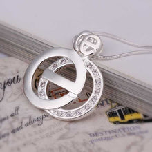 exo silver women necklace Dual Circle collares mujer bijoux168 ELY