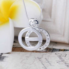 exo silver women necklace Dual Circle collares mujer bijoux168 ELY