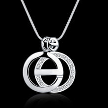 exo silver women necklace Dual Circle collares mujer bijoux168 ELY