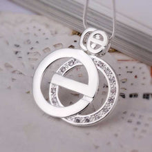 exo silver women necklace Dual Circle collares mujer bijoux168 ELY