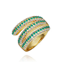 floating charms 18K Gold Plating ring green ethnic opal margarida265 ELY