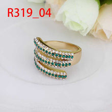 floating charms 18K Gold Plating ring green ethnic opal margarida265 ELY