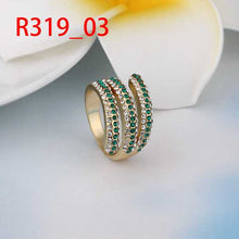 floating charms 18K Gold Plating ring green ethnic opal margarida265 ELY